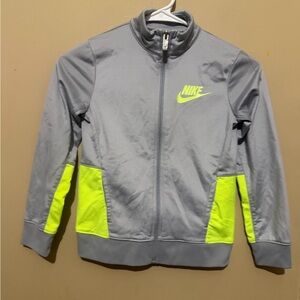 Nike Kids Gray Jacket with Neon Yellow Highlights